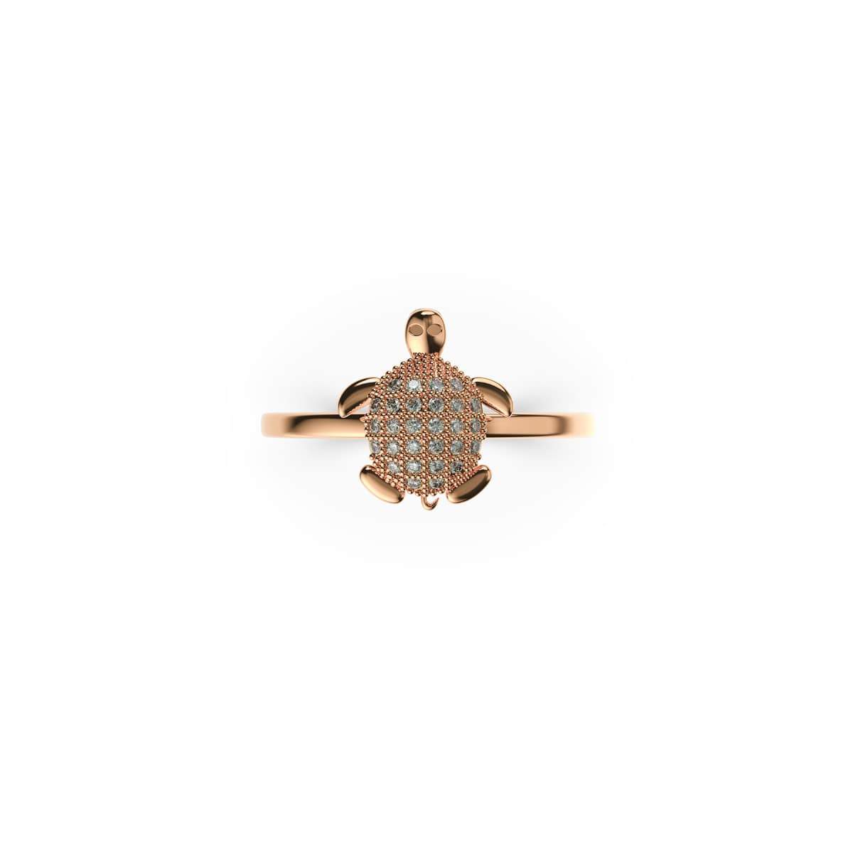 Tortuga | Roségold Vermeil | CZ Diamant Meeresschildkrötenring